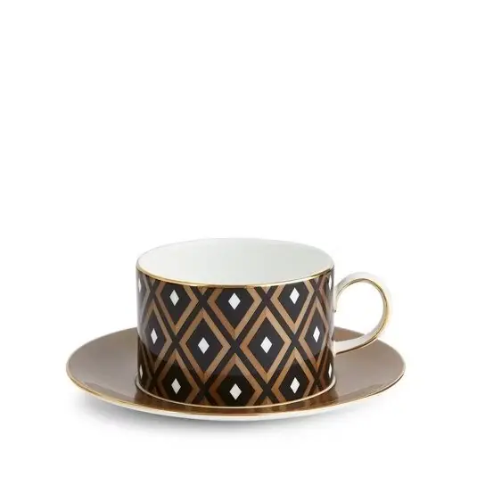 Premium Filiżanka ze spodkiem do herbaty Geometric Gio Gold Wedgwood