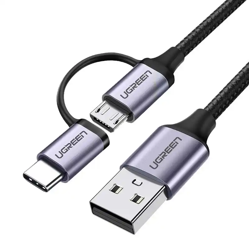 UGREEN ® 2W1 Kabel Przewód W Mocnym Oplocie Usb - Micro Hurtownia Sklep Do wyczerpania zapasów