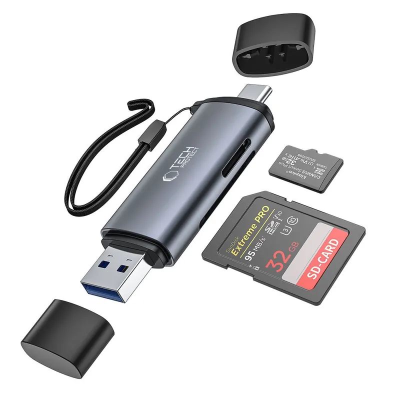Tech-Protect ® Czytnik Kart Pamięci Sd / Micro Sd Ze Złączami Usb-C Hurtownia Dr Łatwy zwrot