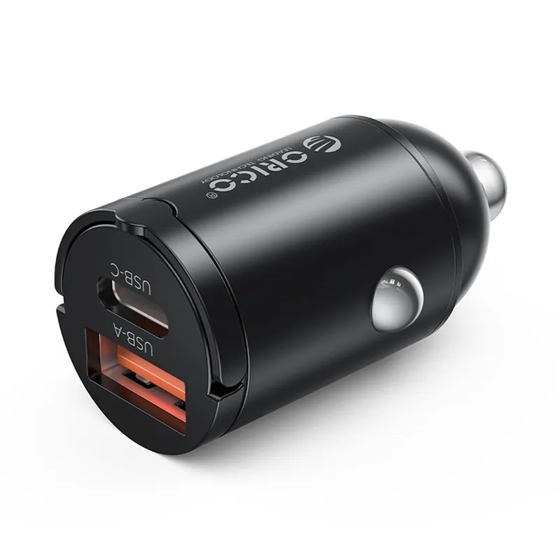 ORICO ® Ładowarka Samochodowa Usb-A Usb-C 30W Czarna Hurtownia Darmowy zwrot