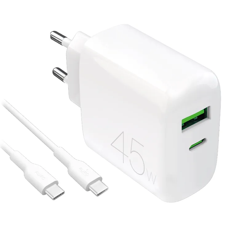 PURO ® Ładowarka Sieciowa Usb-C Usb-A Pd Z Kablem Usb-C 45W Hurtownia Dropshippi Hit sprzedaży