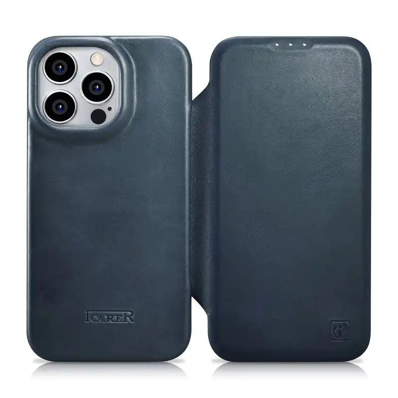Okazja ICARER ® Skórzane Etui Iphone 14 Pro Max Z Klapką Magnetyczne Hurtownia Sklep