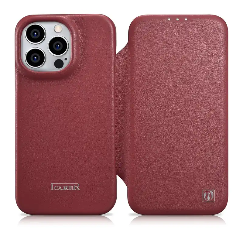 Promocja ICARER ® Skórzane Etui Iphone 14 Pro Z Klapką Magnetyczne Hurtownia Sklep