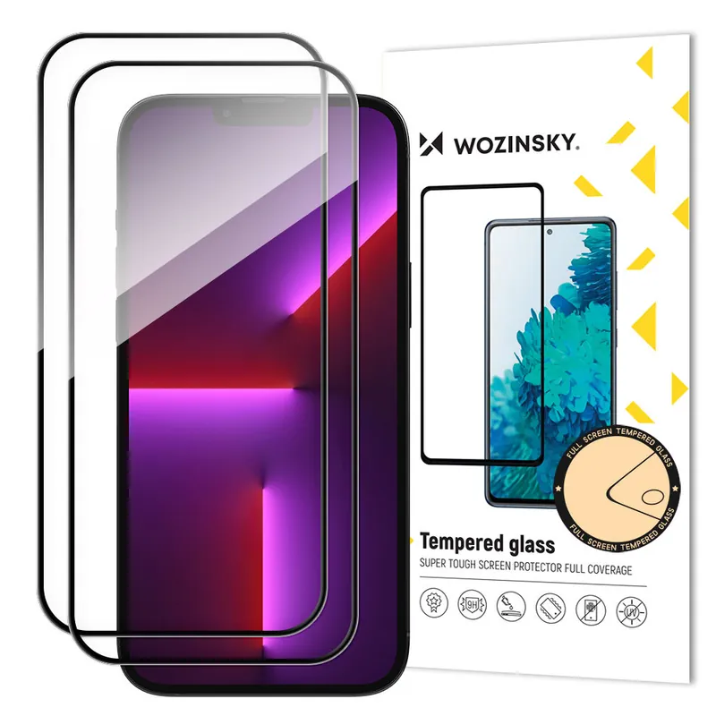 WOZINSKY ® Zestaw 2X Szkło Hartowane Na Cały Ekran Z Ramką Hurtownia Sklep Nowy