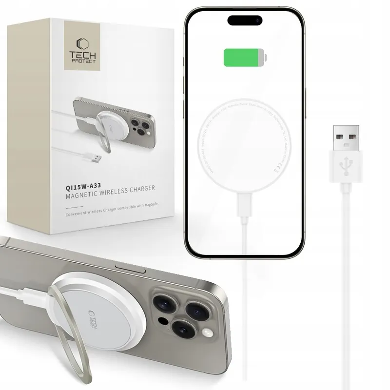 Tech-Protect ® Ładowarka Indukcyjna Z Podstawką Kablem Usb-A Hurtownia Tylko dziś