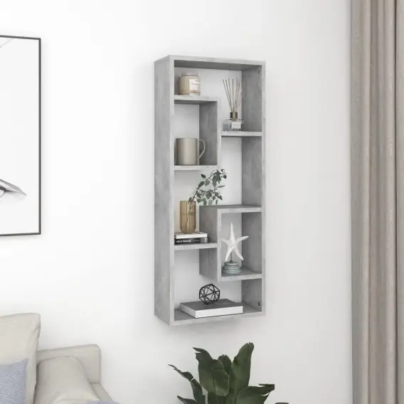 Półka ścienna, szarość betonu, 36x16x90 cm, płyta wiórowa Lumarko! - Hurtownia wielobranżowa Lumarko Popularny
