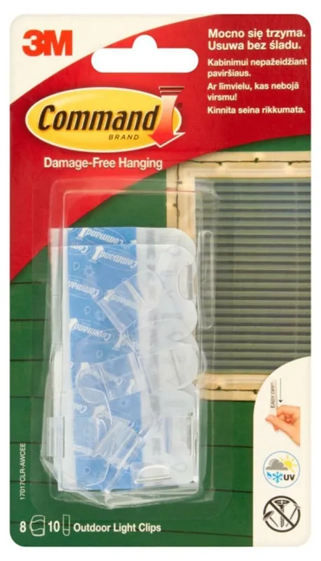 Wyjątkowa oferta 3M Command 8 Klipsów Do Wieszania Lampek 17017CLR-AWWCEE Lumarko