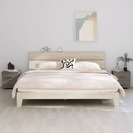2 szafki nocne, jasnoszare, 40x35x44,5 cm, lite drewno sosnowe Lumarko! - Hurtownia wielobranżowa Lumarko Nowy