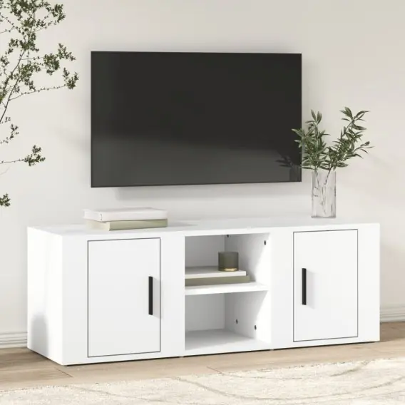 Szybka dostawa Szafka pod TV, biała, 100x31,5x35 cm, materiał drewnopochodny Lumarko! - Hurtownia wielobranżowa Lumarko