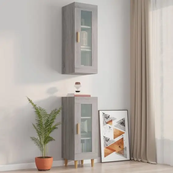 Nie przegap Szafka wisząca, szary dąb sonoma, 34,5x34x90 cm Lumarko! - Hurtownia wielobranżowa Lumarko