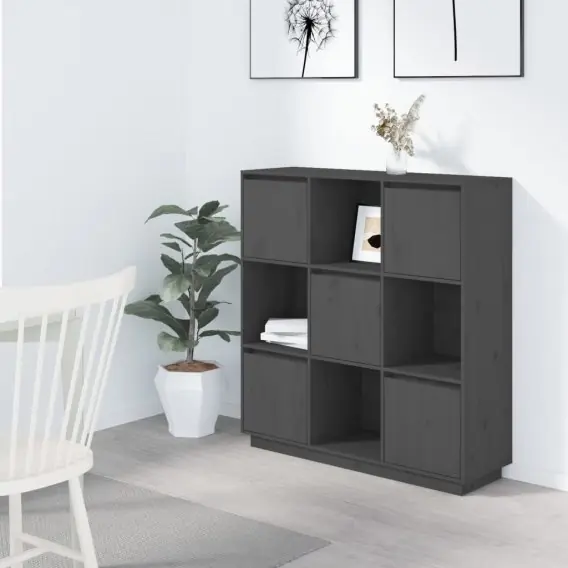Szafka, szara, 110,5x35x117 cm, lite drewno sosnowe Lumarko! - Hurtownia wielobranżowa Lumarko Rabat