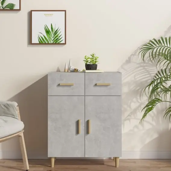 Szafka, szarość betonu, 69,5x34x89 cm, materiał drewnopochodny Lumarko! - Hurtownia wielobranżowa Lumarko Szybka wysyłka