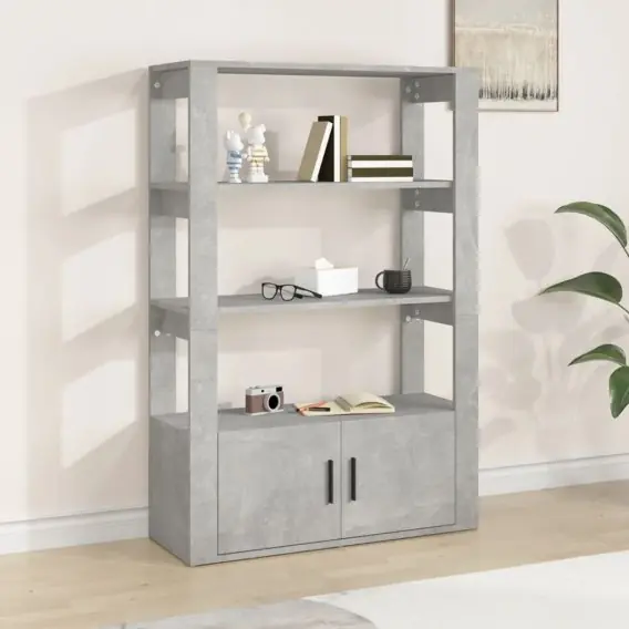 Hit cenowy Szafka, szarość betonu, 80x30x119,5 cm, materiał drewnopochodny Lumarko! - Hurtownia wielobranżowa Lumarko