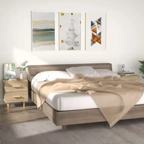 Szafki nocne, 2 szt., dąb sonoma, 40x35x47,5 cm Lumarko! - Hurtownia wielobranżowa Lumarko Tylko do końca tygodnia