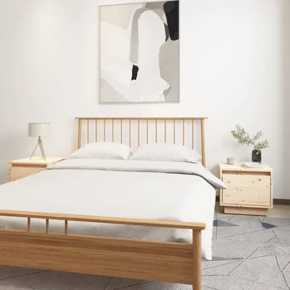 Szafki nocne, 2 szt., 35x34x32 cm, lite drewno sosnowe Lumarko! - Hurtownia wielobranżowa Lumarko Wyjątkowa oferta