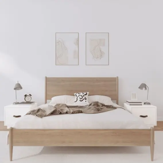 Szafki nocne, 2 szt., białe, 40x34x35 cm, lite drewno sosnowe Lumarko! - Hurtownia wielobranżowa Lumarko Niska cena