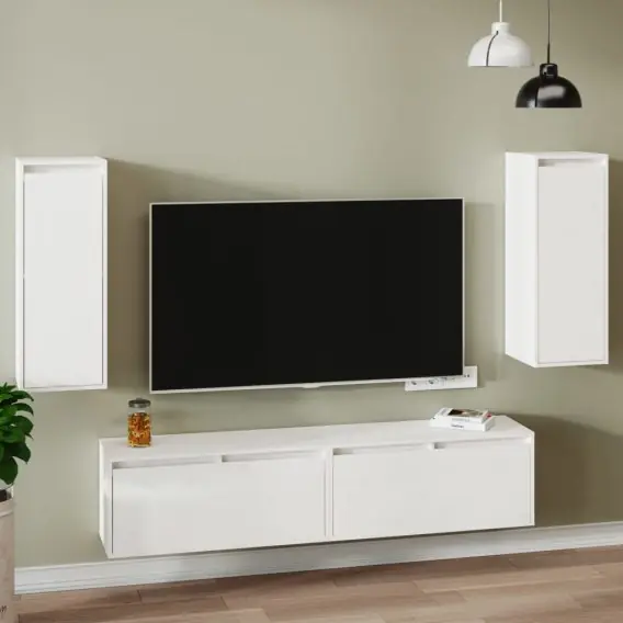 Do wyczerpania zapasów Szafki ścienne, 2 szt., białe, 30x30x80 cm, lite drewno sosnowe Lumarko! - Hurtownia wielobranżowa Lumarko