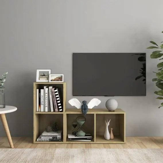 Szafki TV, 2 szt., dąb sonoma, 72x35x36,5 cm, płyta wiórowa Lumarko! - Hurtownia wielobranżowa Lumarko Dostępne od ręki