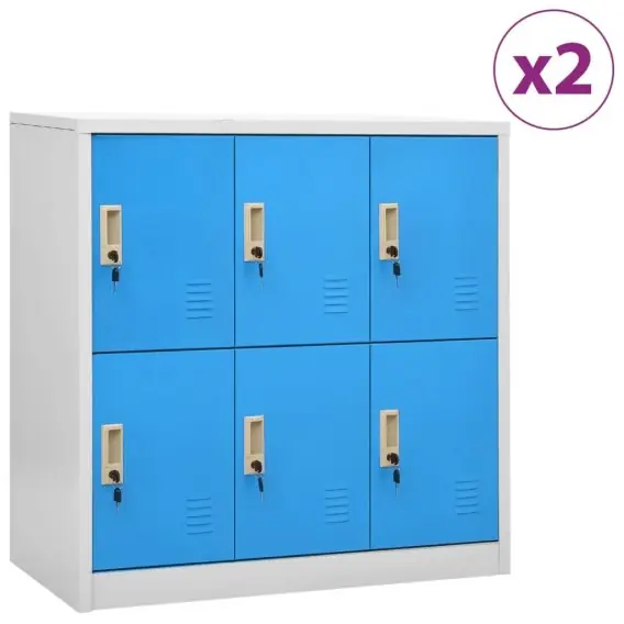 Rabat Szafki zamykane, 2 szt., jasnoszaro-niebieskie, 90x45x92,5 cm Lumarko! - Hurtownia wielobranżowa Lumarko