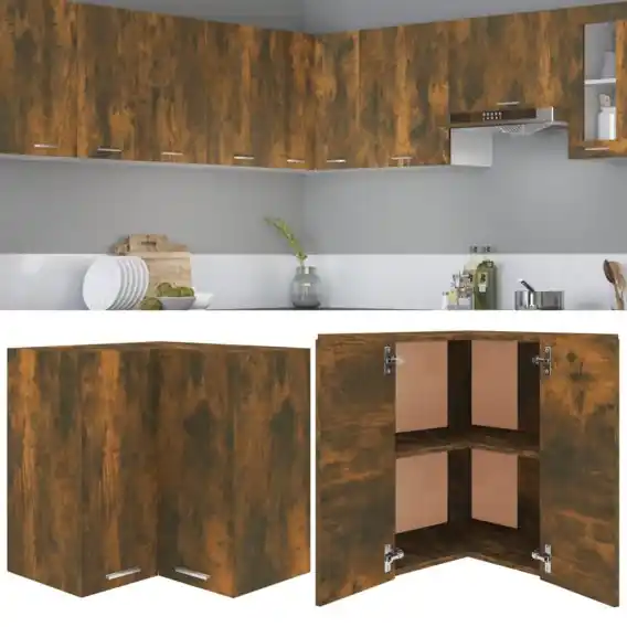 Popularny Wisząca szafka narożna, przydymiony dąb, 57x57x60 cm Lumarko! - Hurtownia wielobranżowa Lumarko
