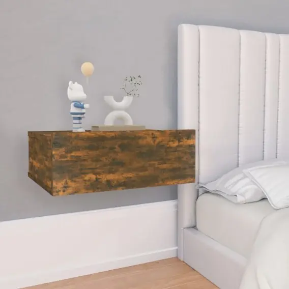 Wisząca szafka nocna, przydymiony dąb, 40x30x15 cm Lumarko! - Hurtownia wielobranżowa Lumarko Szybka wysyłka