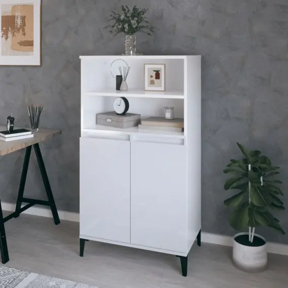 Wysoka szafka, biała z połyskiem, 60x36x110 cm Lumarko! - Hurtownia wielobranżowa Lumarko Do wyczerpania zapasów