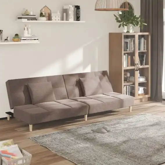 Promocja 2-osobowa kanapa, 2 poduszki, kolor taupe, tapicerowana tkaniną Lumarko! Lumarko! - Hurtownia wielobranżowa Lumarko