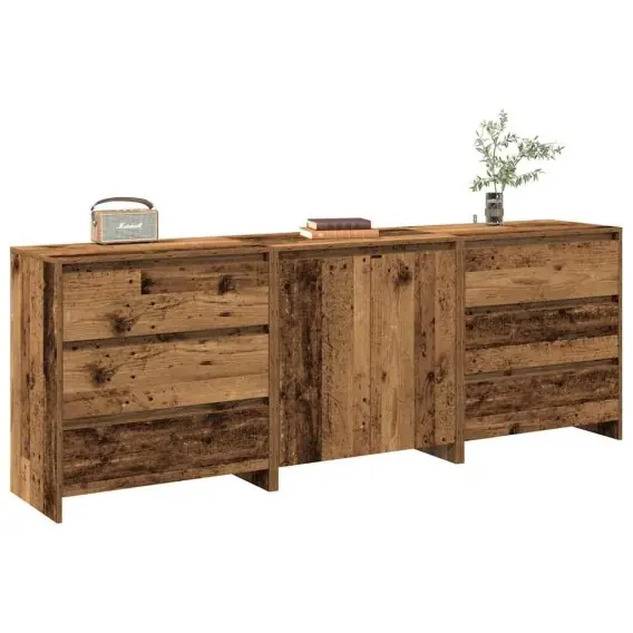 3-częściowy szafka, stare drewno, 60x30x75cm, materiał drewnopochodny Lumarko! - Hurtownia wielobranżowa Lumarko Nie przegap