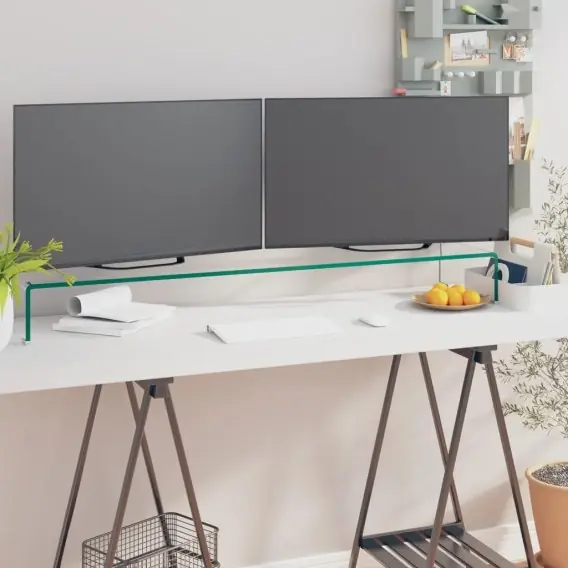 Nie przegap Podstawka pod monitor / telewizor szklana 110x30x13 cm Lumarko! - Hurtownia wielobranżowa Lumarko