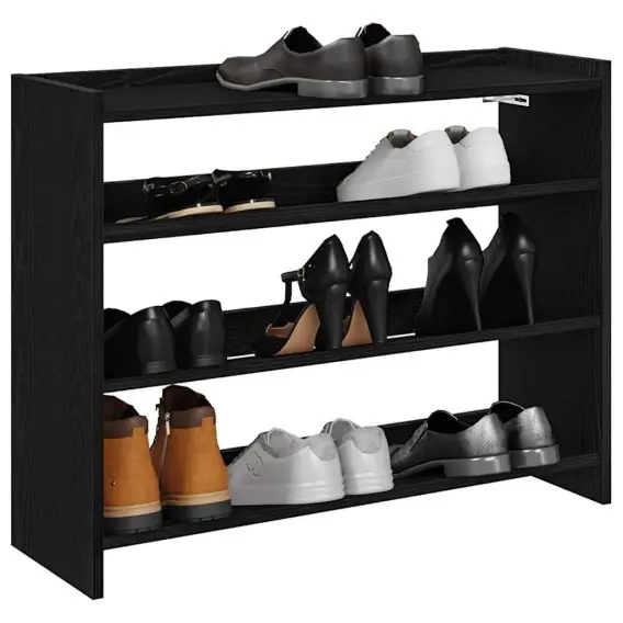 Wyjątkowa oferta Półka na buty, czarna, 80x25x61,5 cm, materiał drewnopochodny Lumarko! - Hurtownia wielobranżowa Lumarko