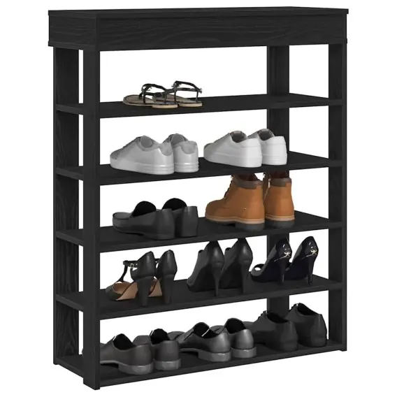 Półka na buty, czarna, 80x30x98 cm, materiał drewnopochodny Lumarko! Lumarko! - Hurtownia wielobranżowa Lumarko Zamów dziś