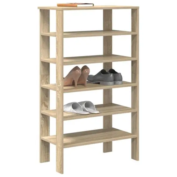 Półka na buty, dąb sonoma 61x32x105 cm, materiał drewnopochodny Lumarko! - Hurtownia wielobranżowa Lumarko Nowy
