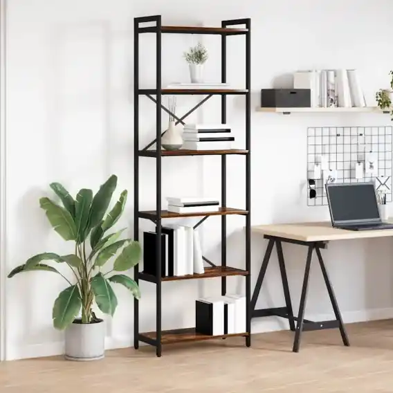 Sprawdź teraz Półka na książki Wędzony dąb 60 x 30 x 188 cm Lumarko! - Hurtownia wielobranżowa Lumarko