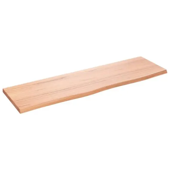 Półka, jasnobrązowa, 100x30x2cm, lakierowane lite drewno dębowe Lumarko! - Hurtownia wielobranżowa Lumarko Ostatnia szansa