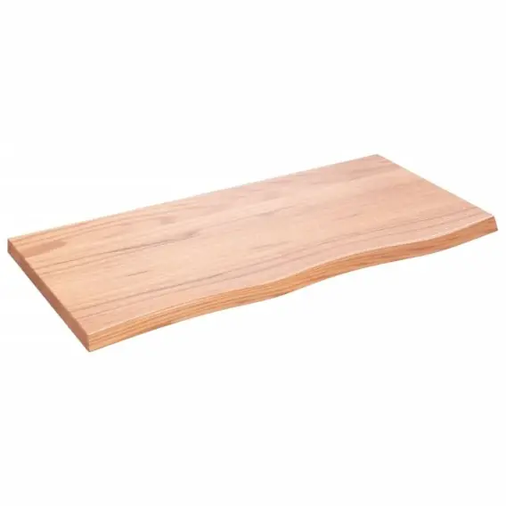 Obniżka ceny Półka, jasnobrązowa, 100x50x4cm, lakierowane lite drewno dębowe Lumarko! - Hurtownia wielobranżowa Lumarko