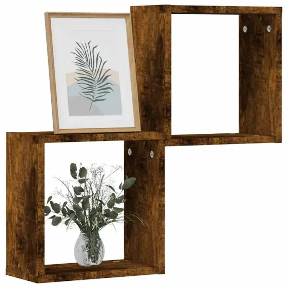 Półki ścienne Cube 2 szt. Dąb wędzony 30x15x30 cm Lumarko! - Hurtownia wielobranżowa Lumarko Okazja