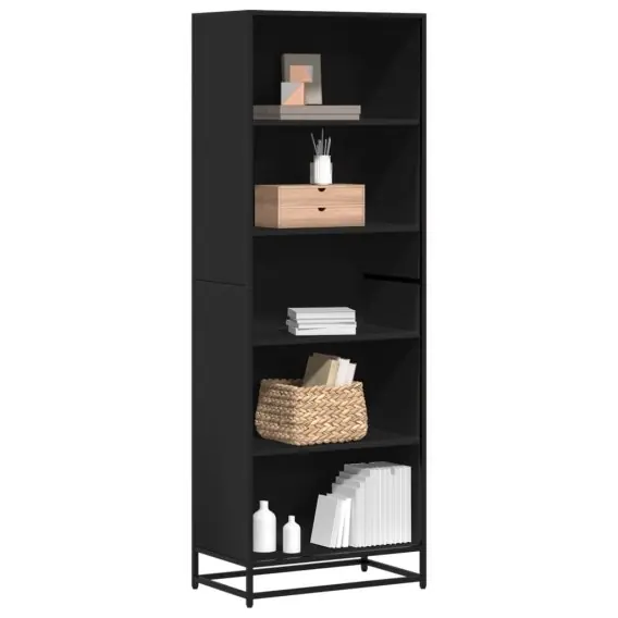 Regał, czarny, 60x35x170,5 cm, materiał drewnopochodny Lumarko! - Hurtownia wielobranżowa Lumarko Kup teraz