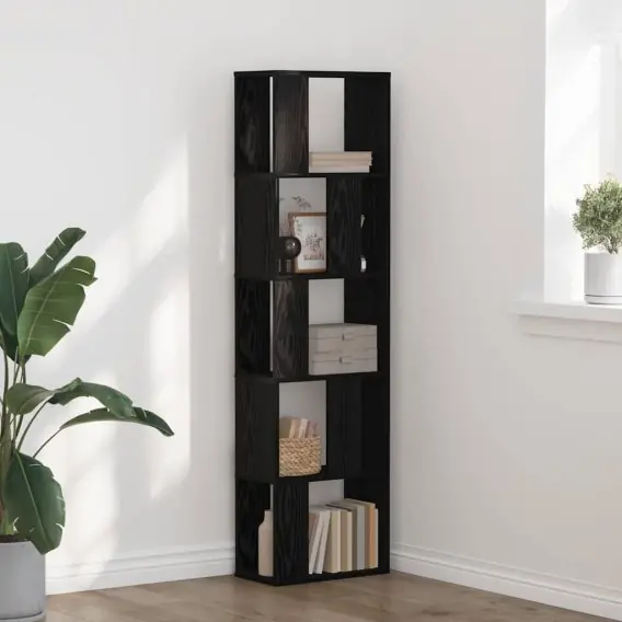 Regał 5-półkowy Czarny Dąb 45x23,5x162,5 cm Materiał drewnopochodny Lumarko! - Hurtownia wielobranżowa Lumarko Bestseller
