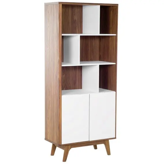 Regał COLUMBUS 182 cm Brązowy/Biały MDF Lumarko Okazja