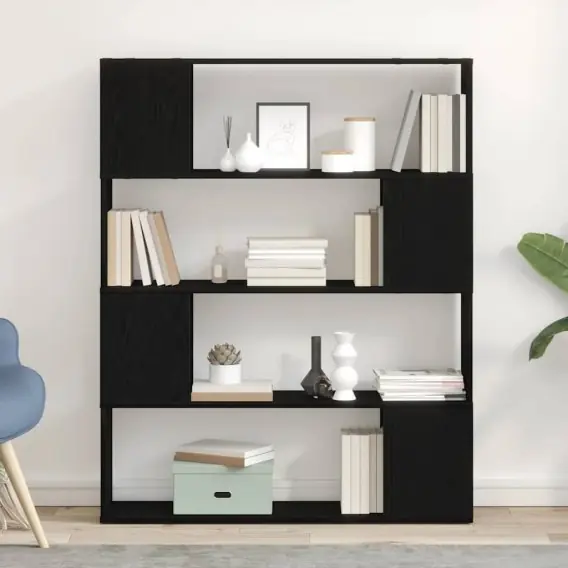 Oferta Regał Czarny Dąb 100x24x124 cm z materiału drewnopochodnego Lumarko! - Hurtownia wielobranżowa Lumarko
