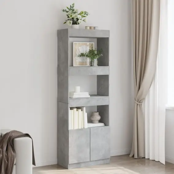 Rabat Regał, szarość betonu, 63x33x180 cm, materiał drewnopochodny Lumarko! - Hurtownia wielobranżowa Lumarko