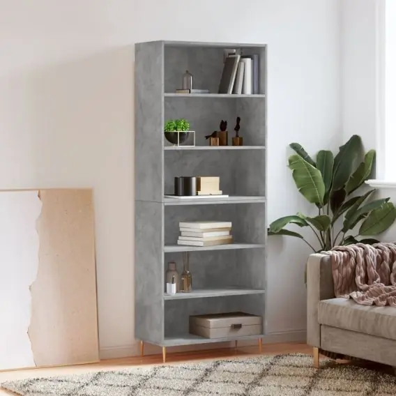 Tani Regał, szarość betonu, 69,5x32,5x180 cm materiał drewnopochodny Lumarko! - Hurtownia wielobranżowa Lumarko