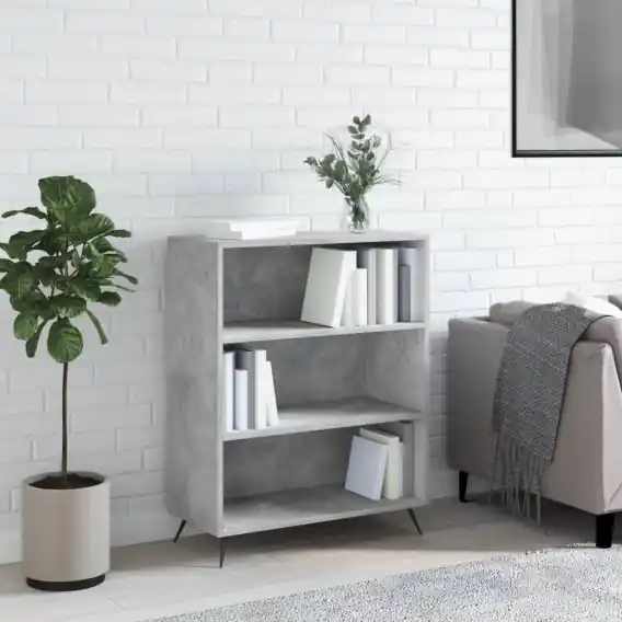 Taniej Regał, szarość betonu, 69,5x32,5x90 cm, materiał drewnopochodny Lumarko! - Hurtownia wielobranżowa Lumarko