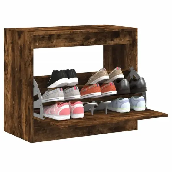 Szafka na buty, przydymiony dąb, 80x42x69 cm Lumarko! - Hurtownia wielobranżowa Lumarko Ekspresowa dostawa
