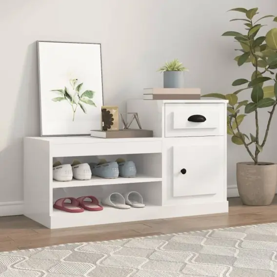 Zniżka Szafka na buty, biała o wysokim połysku, 100x42x60 cm Lumarko! - Hurtownia wielobranżowa Lumarko