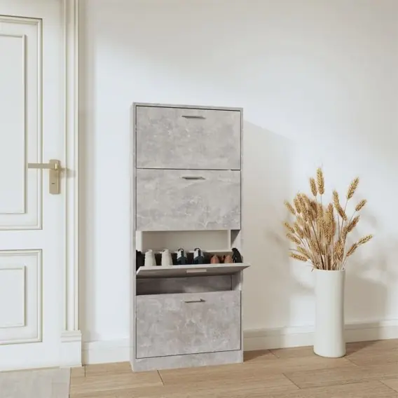 Niska cena Szafka na buty, szarość betonu, 59x17x150 cm Lumarko! - Hurtownia wielobranżowa Lumarko