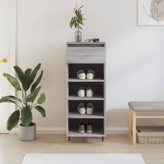 Szafka na buty, szary dąb sonoma, 40x36x105 cm Lumarko! - Hurtownia wielobranżowa Lumarko Oferta limitowana