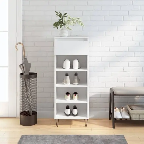 Szafka na buty, wysoki połysk, biała, 40x36x105 cm Lumarko! - Hurtownia wielobranżowa Lumarko Promocja