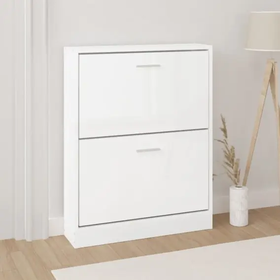 Bestseller Szafka na buty, wysoki połysk, biała, 59x17x81 cm Lumarko! - Hurtownia wielobranżowa Lumarko