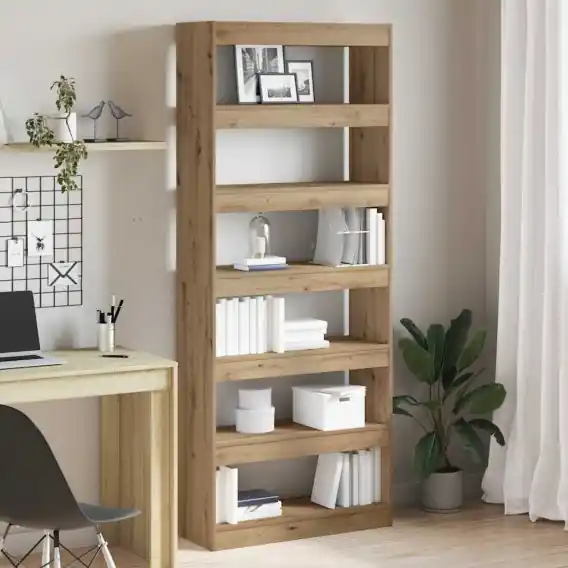 Sprawdź teraz Szafka na książki/Dzielnik pomieszczenia z Dębu Artisan 80x30x198 cm Lumarko! - Hurtownia wielobranżowa Lumarko